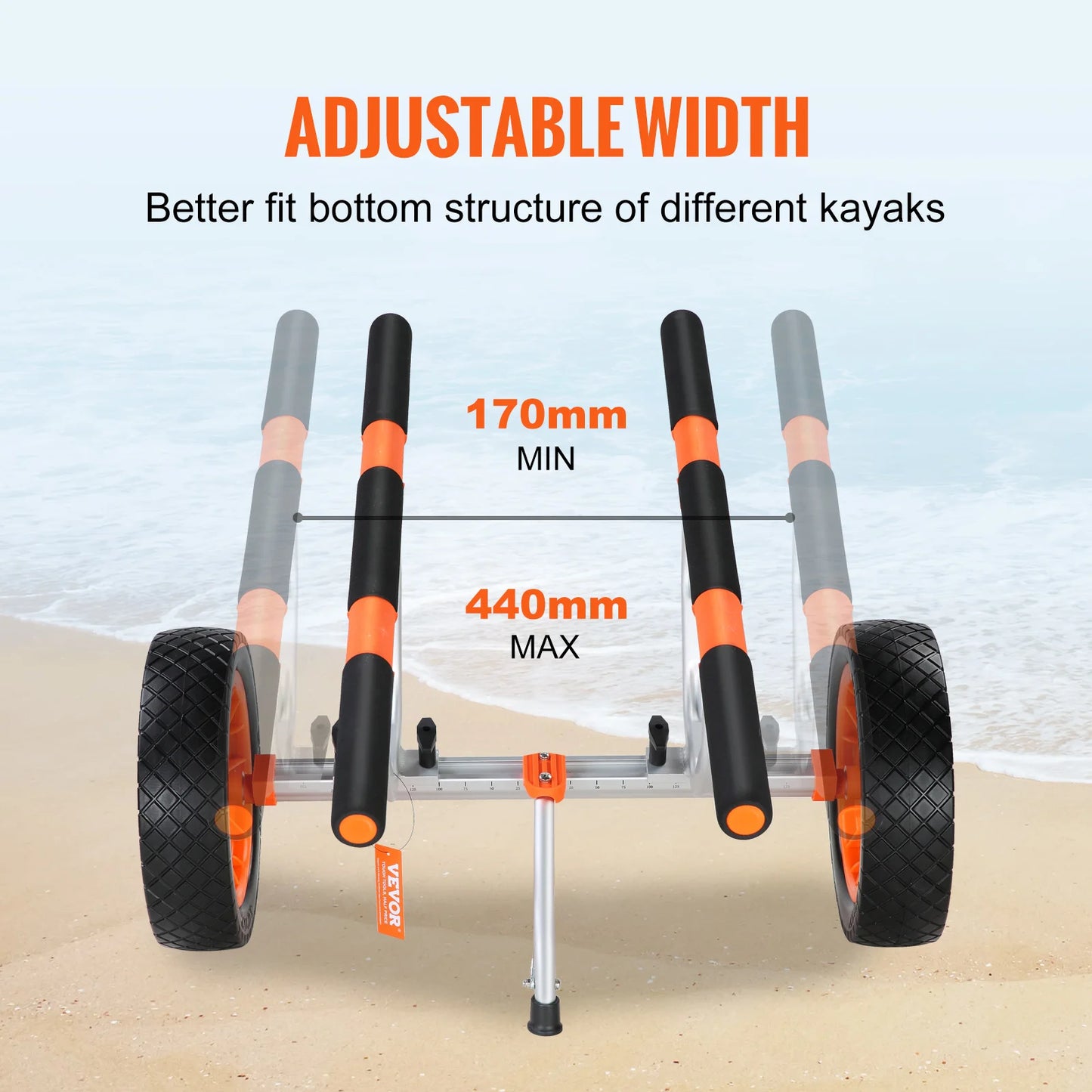 Move your water gear with confidence using the SucceBuy Kayak Cart, engineered to carry heavy loads and adapt to multiple craft.