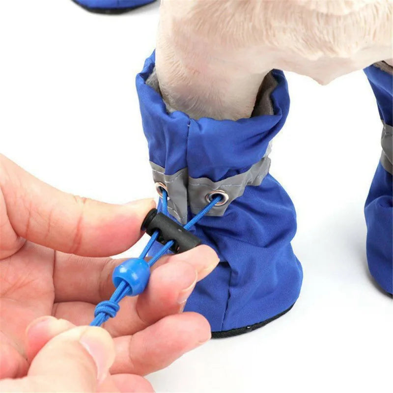 NONECN Waterproof Dog Shoes Anti Slip Winter Boots For Small Dogs With Socks