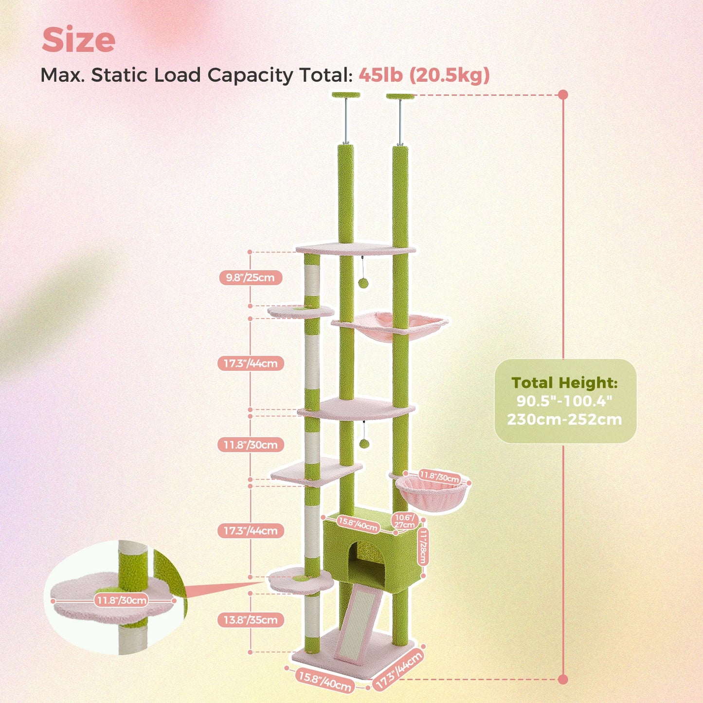Elevate your cat’s playtime with PAWZ Road Floor to Ceiling Cat Tree.