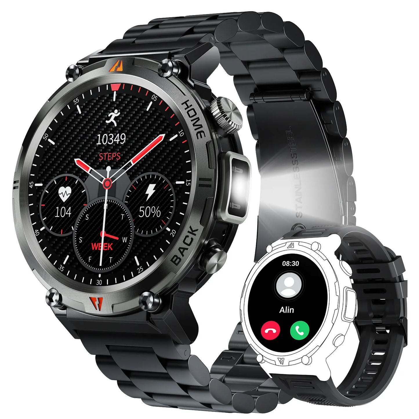 EIGIIS KE3 2025 Bluetooth Call Smartwatch for Men Health Monitor Heart Rate