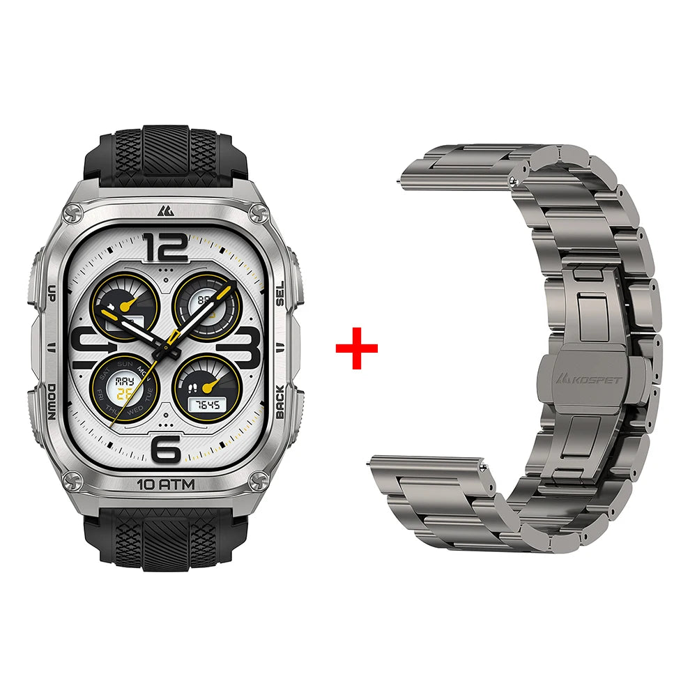 KOSPET Tank M4 Smart Watch Stainless Steel GPS Offline Maps 10ATM Waterproof