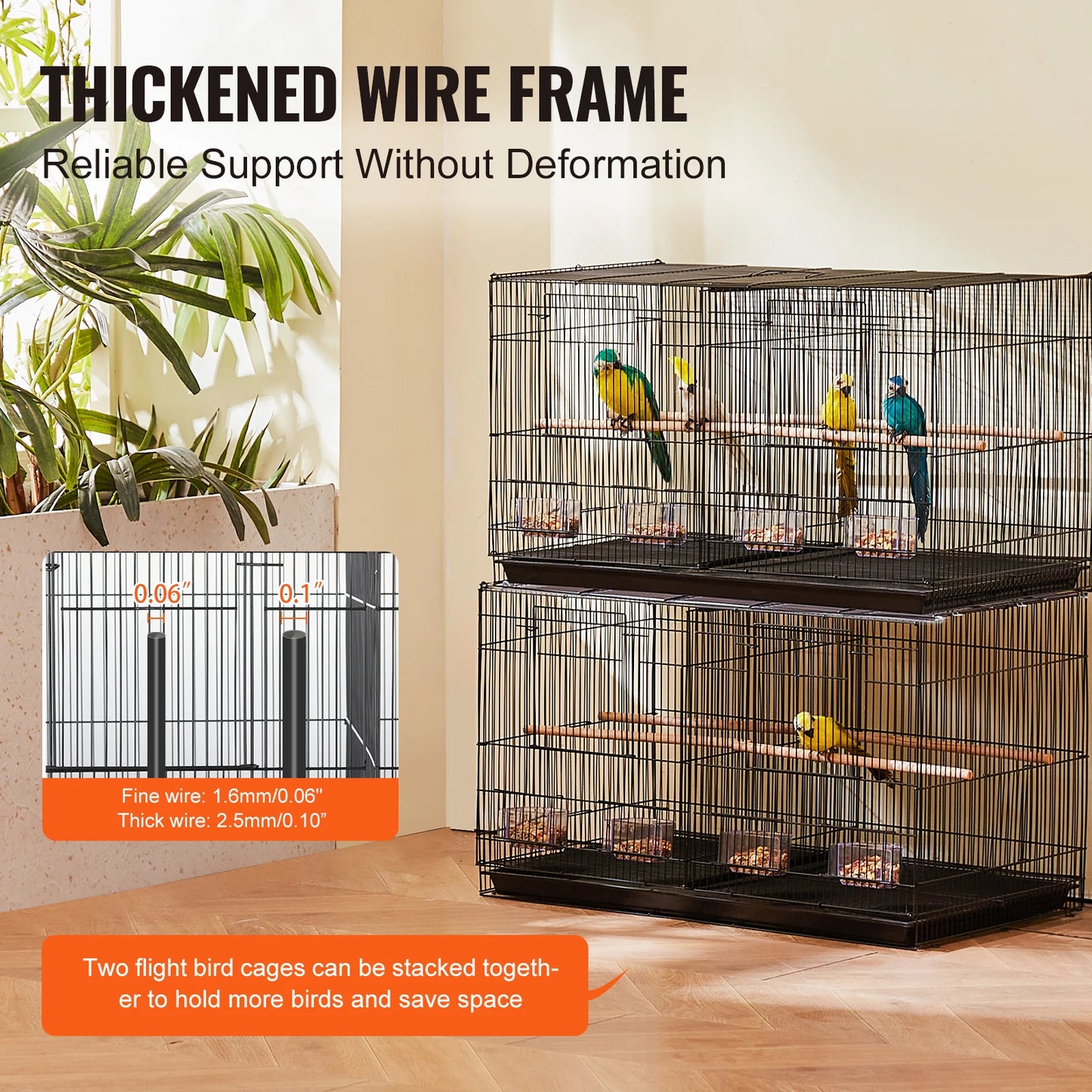 Upgrade your feathered companions' travel and daily living with the SucceBuy 30x18x18 inch cage, a versatile, stackable home that keeps birds comfortable, safe, and social while you move between rooms, vet visits, or outdoor adventures.