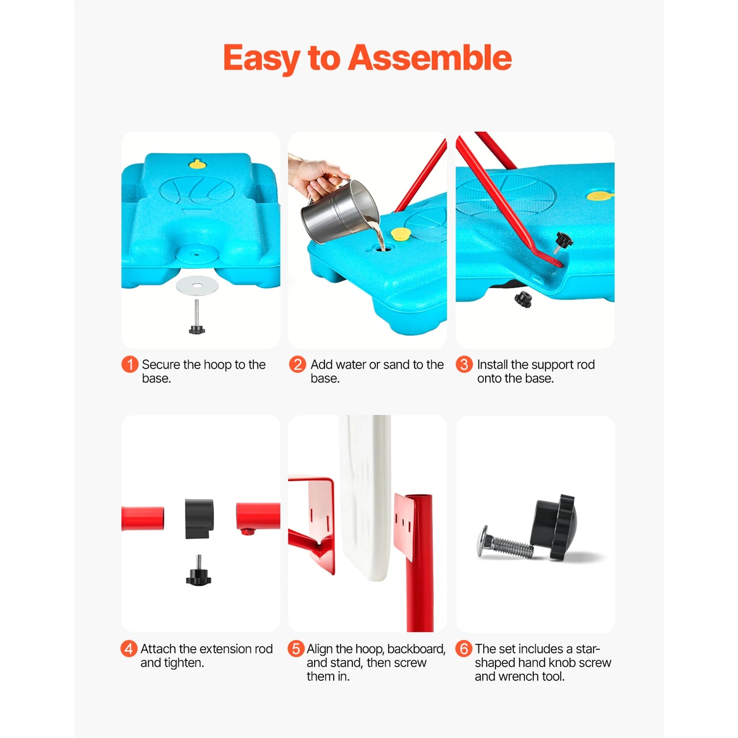 SucceBuy Toddler Adjustable Basketball Hoop 104 To 190 Cm For Kids Outdoor