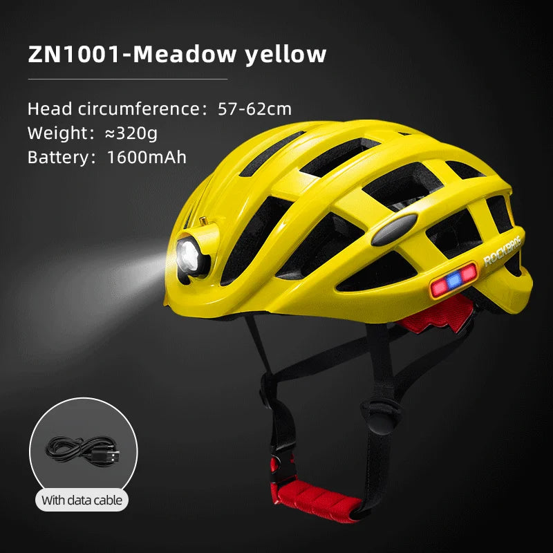 ROCKBROS USB Rechargeable Front Light Helmet for Night Cycling