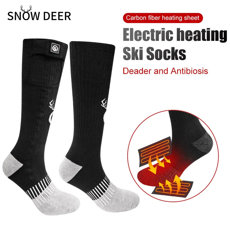 Snow Deer Rechargeable Heated Socks For Men Three Heat Settings 40C To 65C