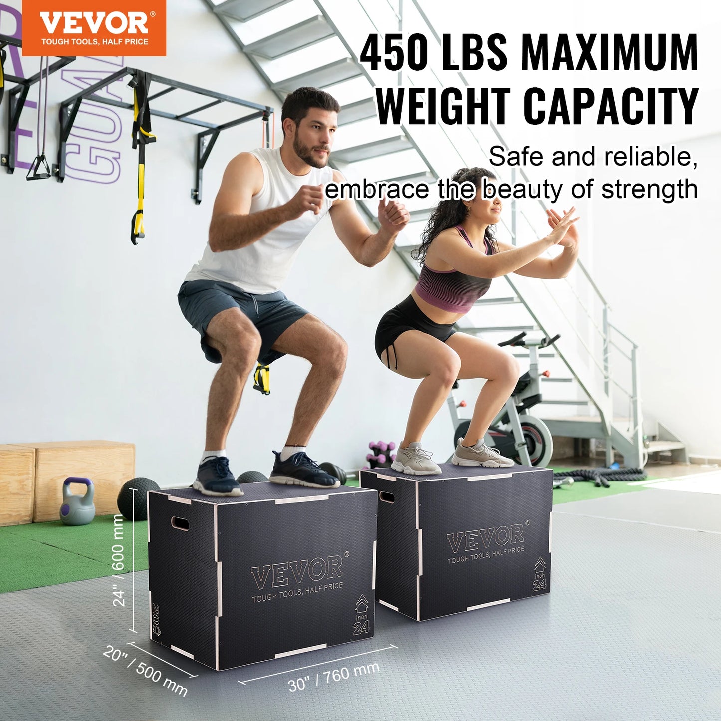 Elevate your training with the SucceBuy 3 In 1 Plyometric Jump Box, a sturdy, compact solution built to power explosive workouts at home.