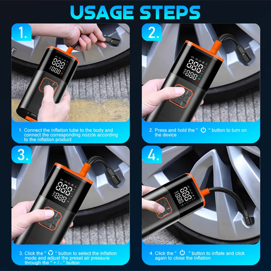 From High Concerned Chemical, this digital display portable tire inflator gives you precise pressure readouts, fast inflation, and USB freedom for cars, bikes, motorcycles, and your weekend inflatables.