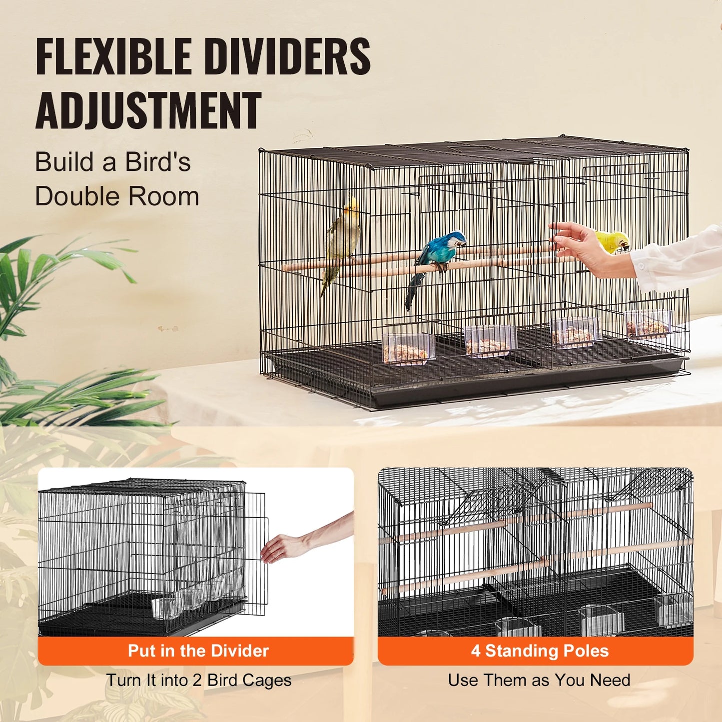 Upgrade your feathered companions' travel and daily living with the SucceBuy 30x18x18 inch cage, a versatile, stackable home that keeps birds comfortable, safe, and social while you move between rooms, vet visits, or outdoor adventures.