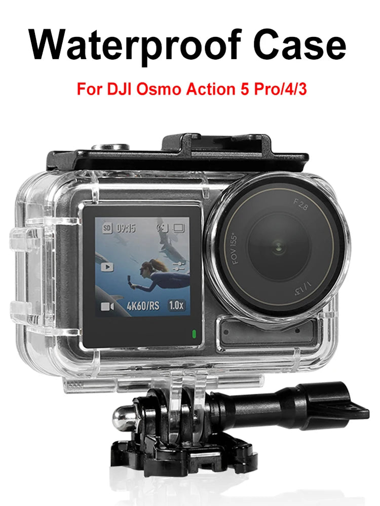 You can conquer the ocean depths with Alloyseed's 60M waterproof diving housing for your DJI Osmo Action, keeping your footage crystal clear and your camera safe.
