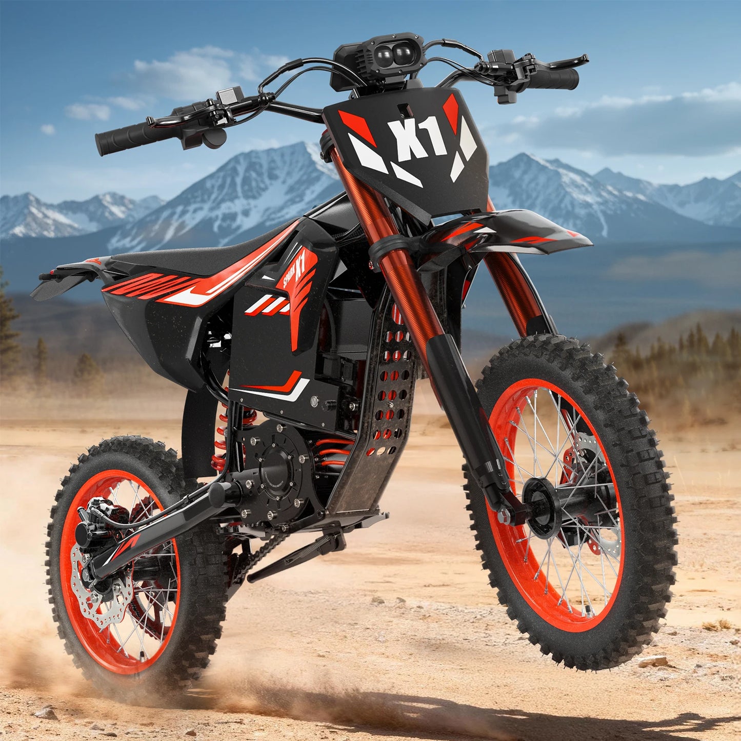 Experience rugged, trail-hardened performance with the QRONGE X1 Spark Electric Dirt Bike, delivering brutal torque, long-range confidence, and fearless handling on mud, shale, and steep climbs.