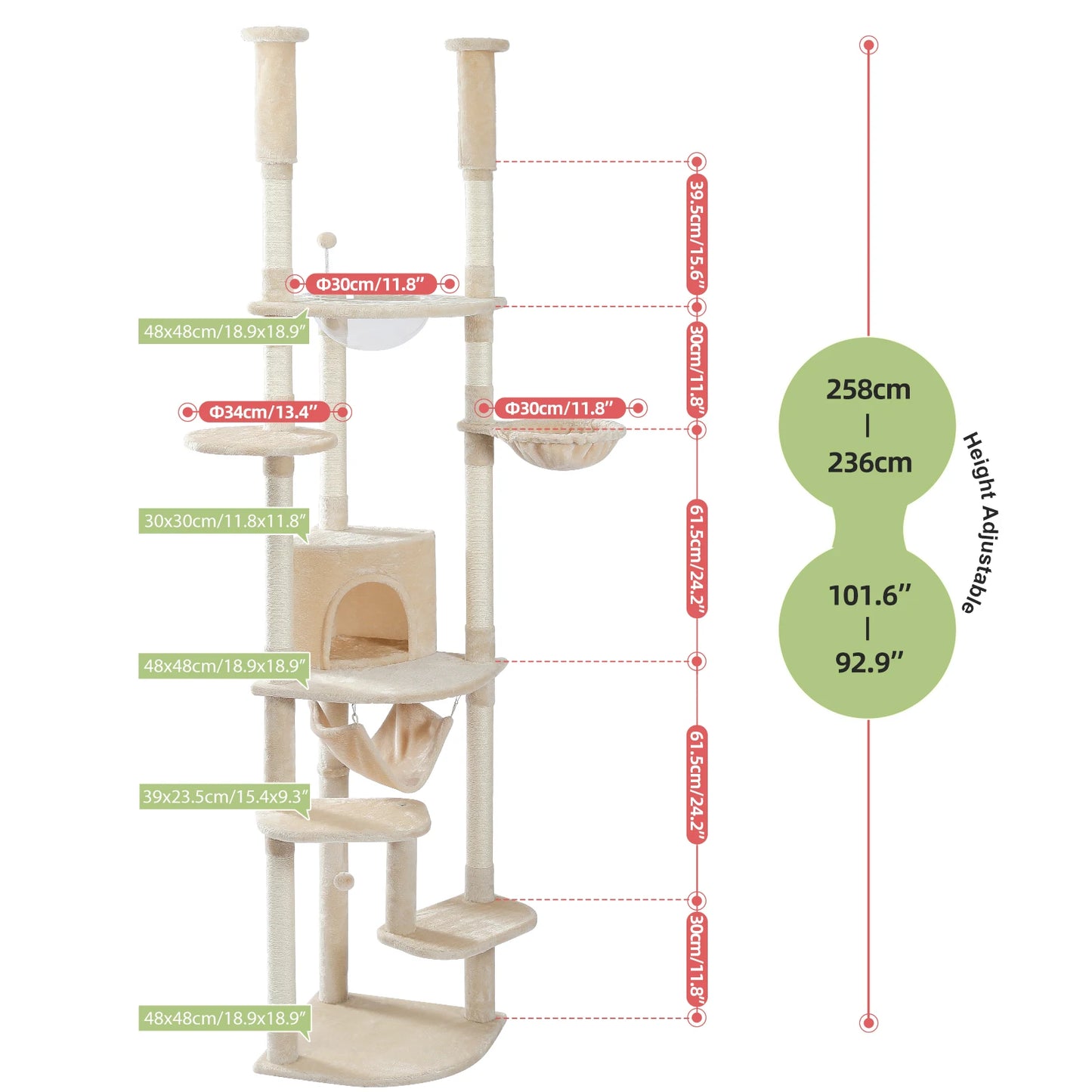 Elevate your cat’s playtime with PAWZ Road Floor to Ceiling Cat Tree.