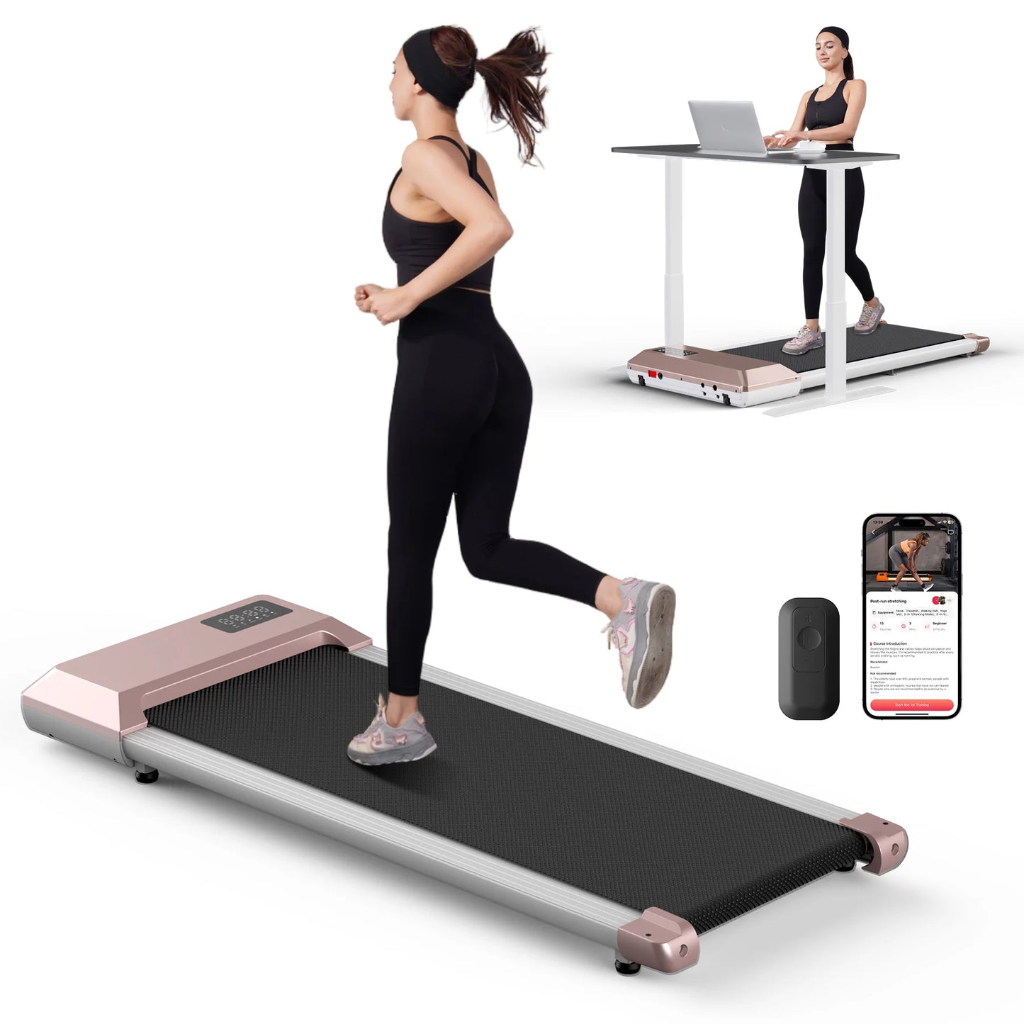 NONED 2.5 HP Treadmill For Home Use 300 Lb Capacity 2in1 Walking Running