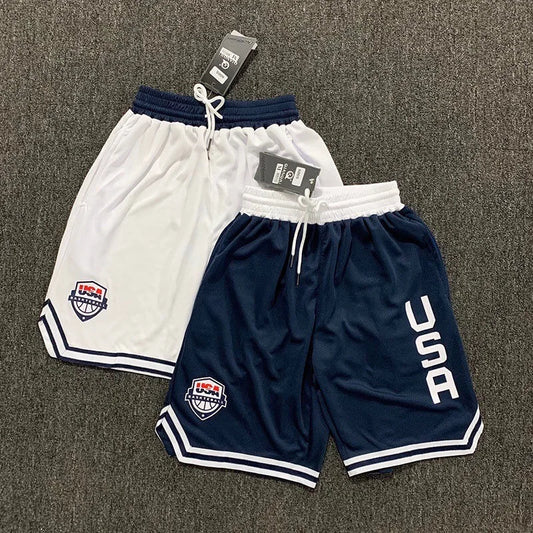 Summer Basketball Running Shorts For Men Elastic Waist Training Shorts 2 Colors