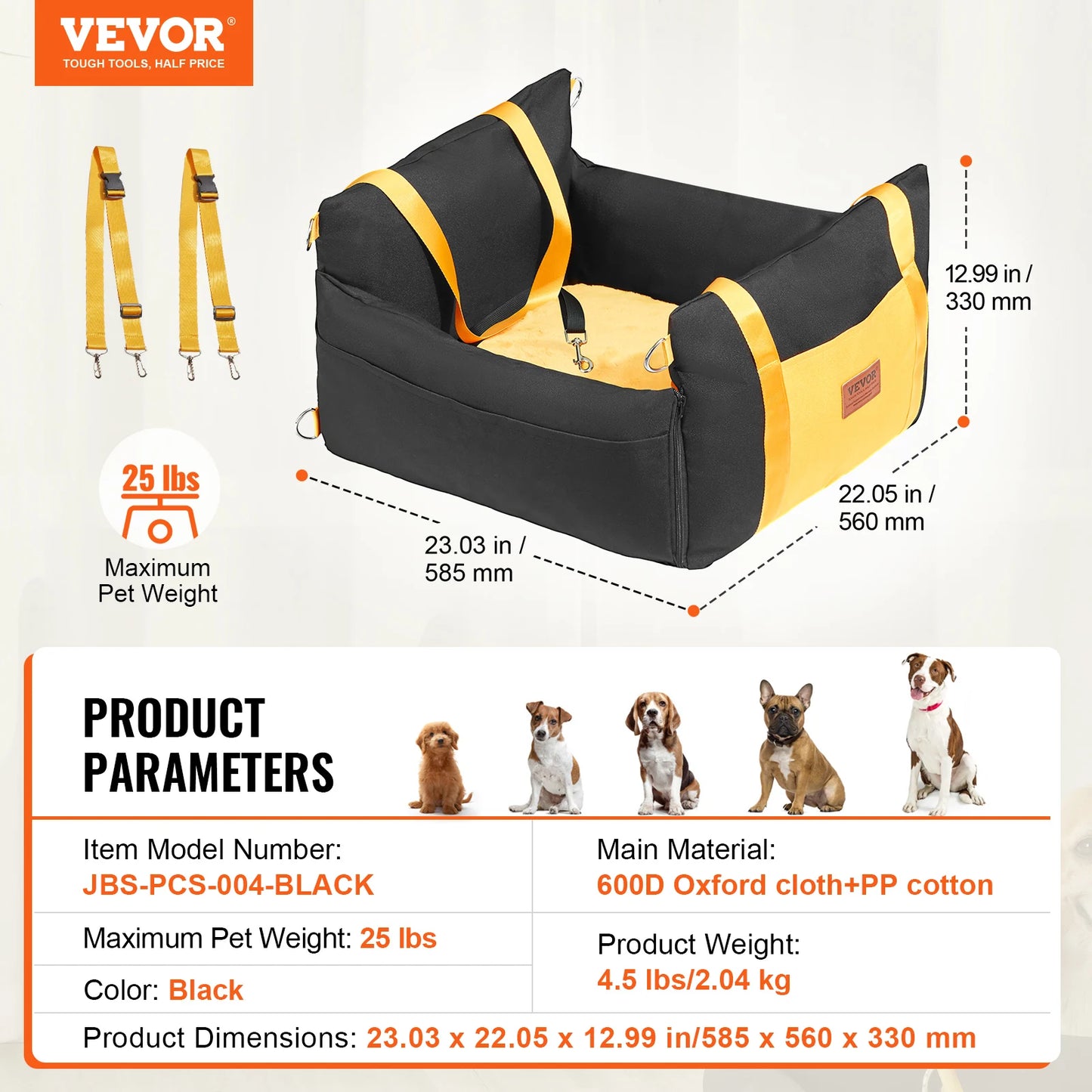 SucceBuy Waterproof Dog Car Seat Booster For Medium To Large Dogs
