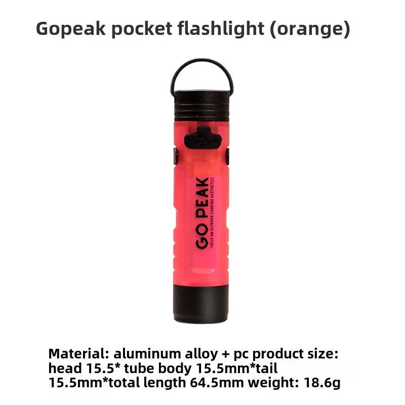 Gopeak 5050 Mini USB Rechargeable LED Pocket Flashlight Clip-on Hat Light Keychain Torch for Camping Hiking Outdoor Portable