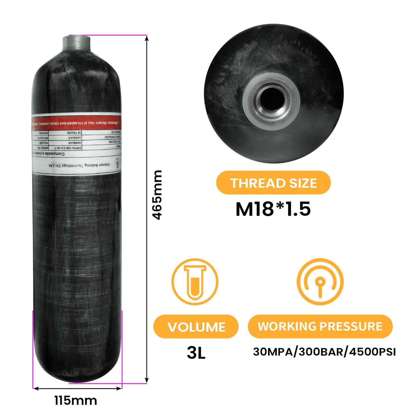 Tuxing delivers a reliable 3L Carbon Fiber Cylinder that elevates your deep‑sea adventures with confident high‑pressure performance.