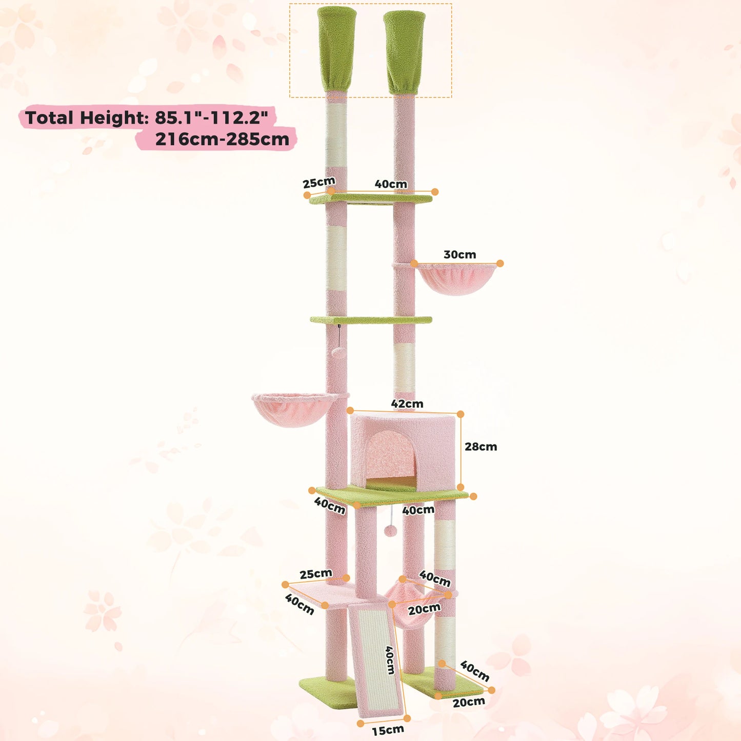 Elevate your cat’s playtime with PAWZ Road Floor to Ceiling Cat Tree.