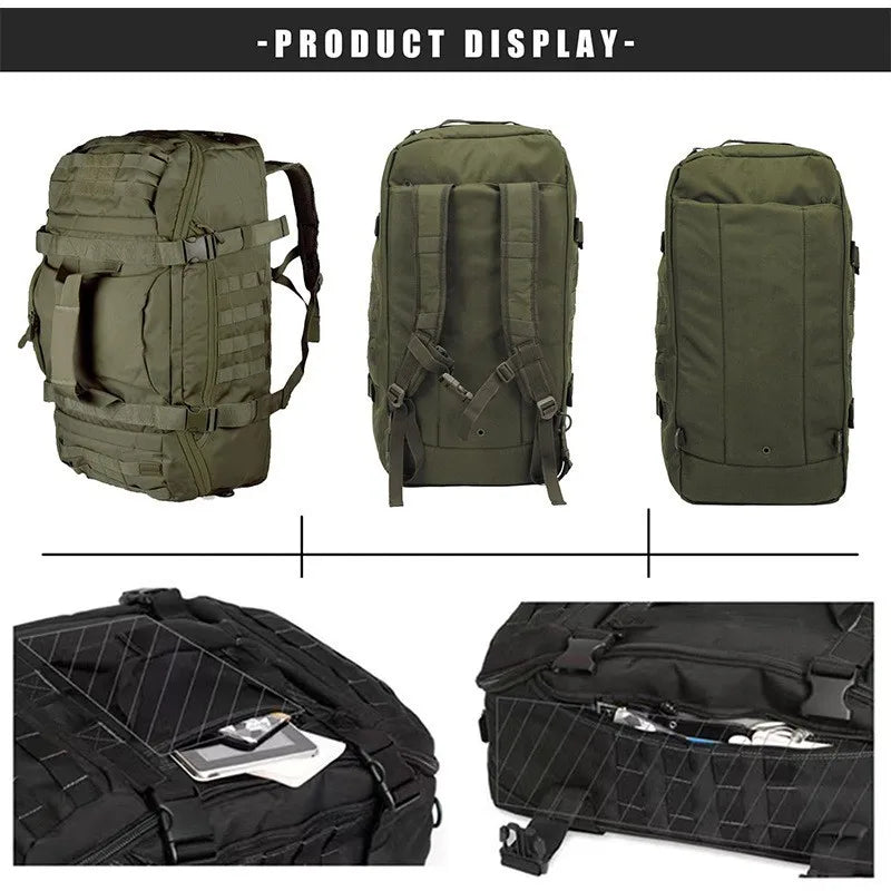 LQARMYCN 3 Way Duffle Bag Large Capacity Waterproof Travel Bag 50x25x20cm