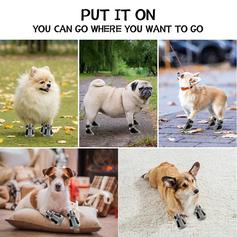 Experience cozy protection and reliable grip for every outdoor adventure with NONECN dog booties.