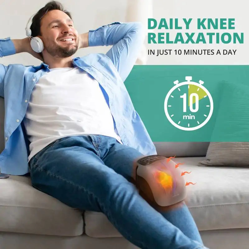 Experience soothing knee relief with the Medcursor wireless heating massage knee pad, designed to deliver warm, targeted comfort during long days, recovery sessions, or gentle stretches, without tying you to a cord.