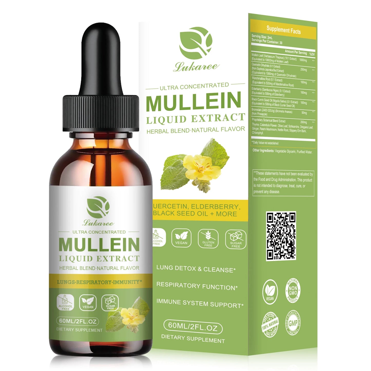 Mulittea Mullein Drops For Lung Support And Respiration
