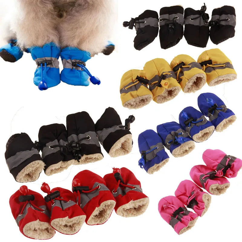 NONECN Waterproof Dog Shoes Anti Slip Winter Boots For Small Dogs With Socks