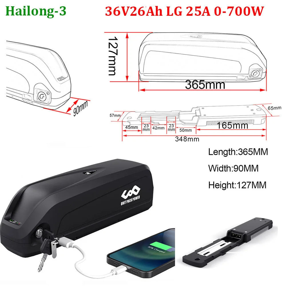 Unitpackpower Ebike Battery 52V 48V 24Ah 21700 18650 Pack For BBS02 BBS01 BBSHD