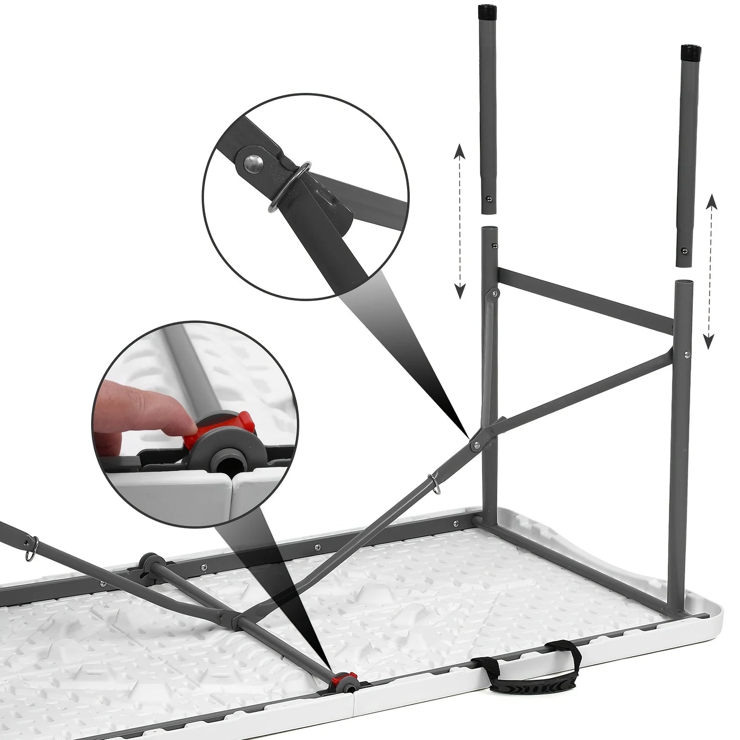 You can host any event with confidence when you roll out this extra-large, waterproof banquet table, designed to withstand busy parties, outdoor gatherings, and family celebrations with effortless durability.