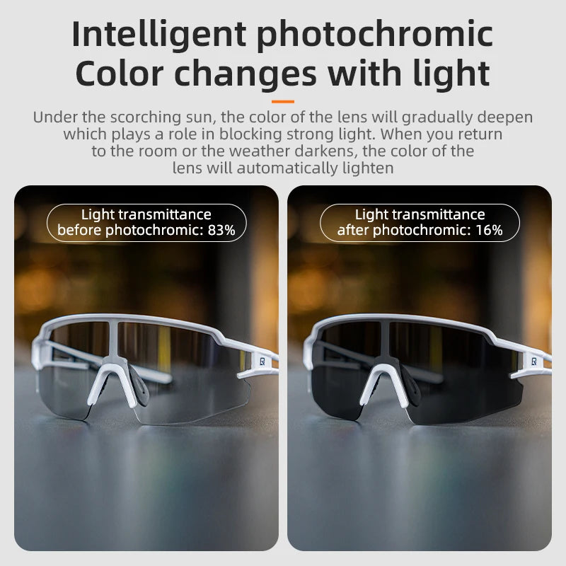 Ride farther and faster with ROCKBROS cycling glasses that adapt to every light condition.