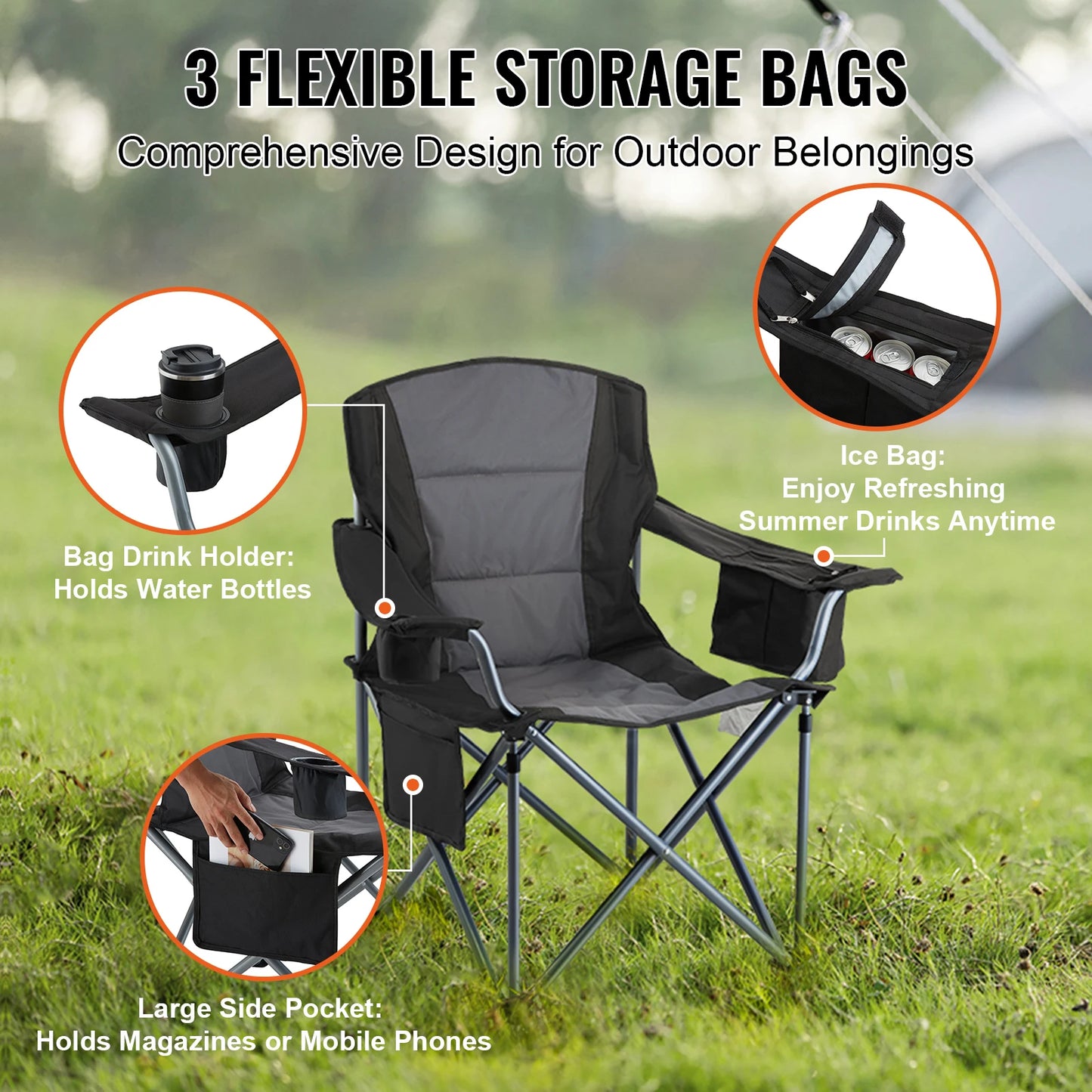 You get a reliable outdoor chair from SucceBuy that folds flat for easy transport, delivers sturdy support, and welcomes you to comfortable moments outdoors.