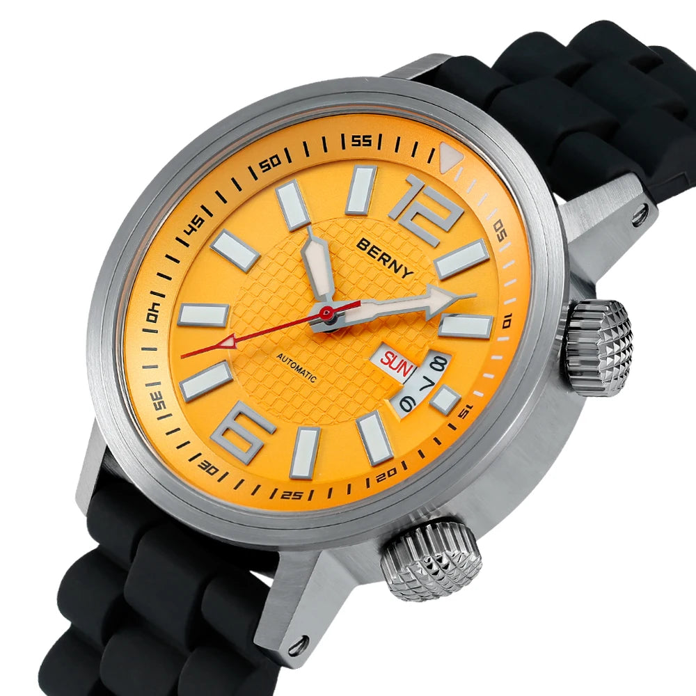 You’ll experience performance and timeless style with the BERNY 20ATM Diver Automatic Mechanical Watch, built to perform wherever you go.