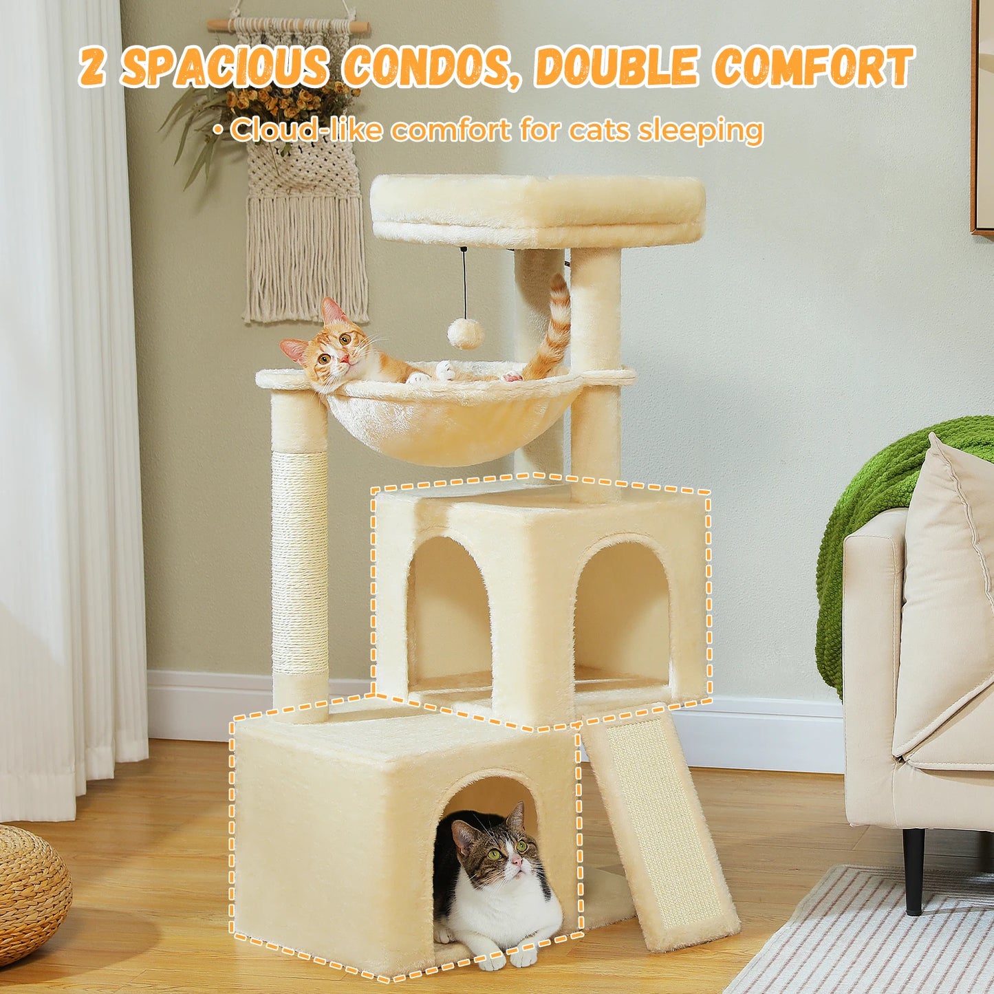 Unlock endless feline adventures with the PAWZ Road Large Cat Tree, a multi level playground built for indoor cats.
