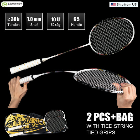 Alpsport 10U Air Elite Pro Badminton Racket Ultra Light For All Skill Levels