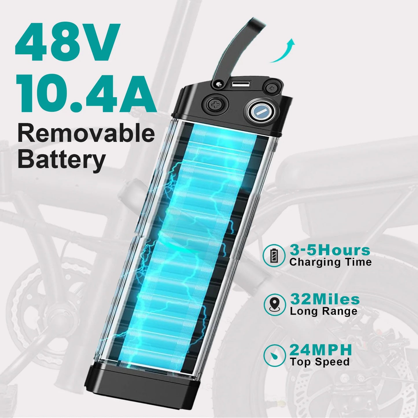 Power through your daily commute with the LELEKUA 14 inch folding electric bike, designed for effortless urban travel and dependable reliability.