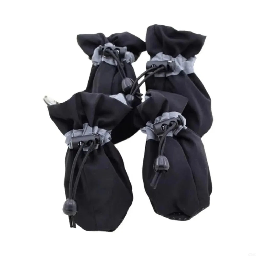 NONECN Waterproof Anti Slip Dog Shoes With Adjustable Drawstring Rain Booties