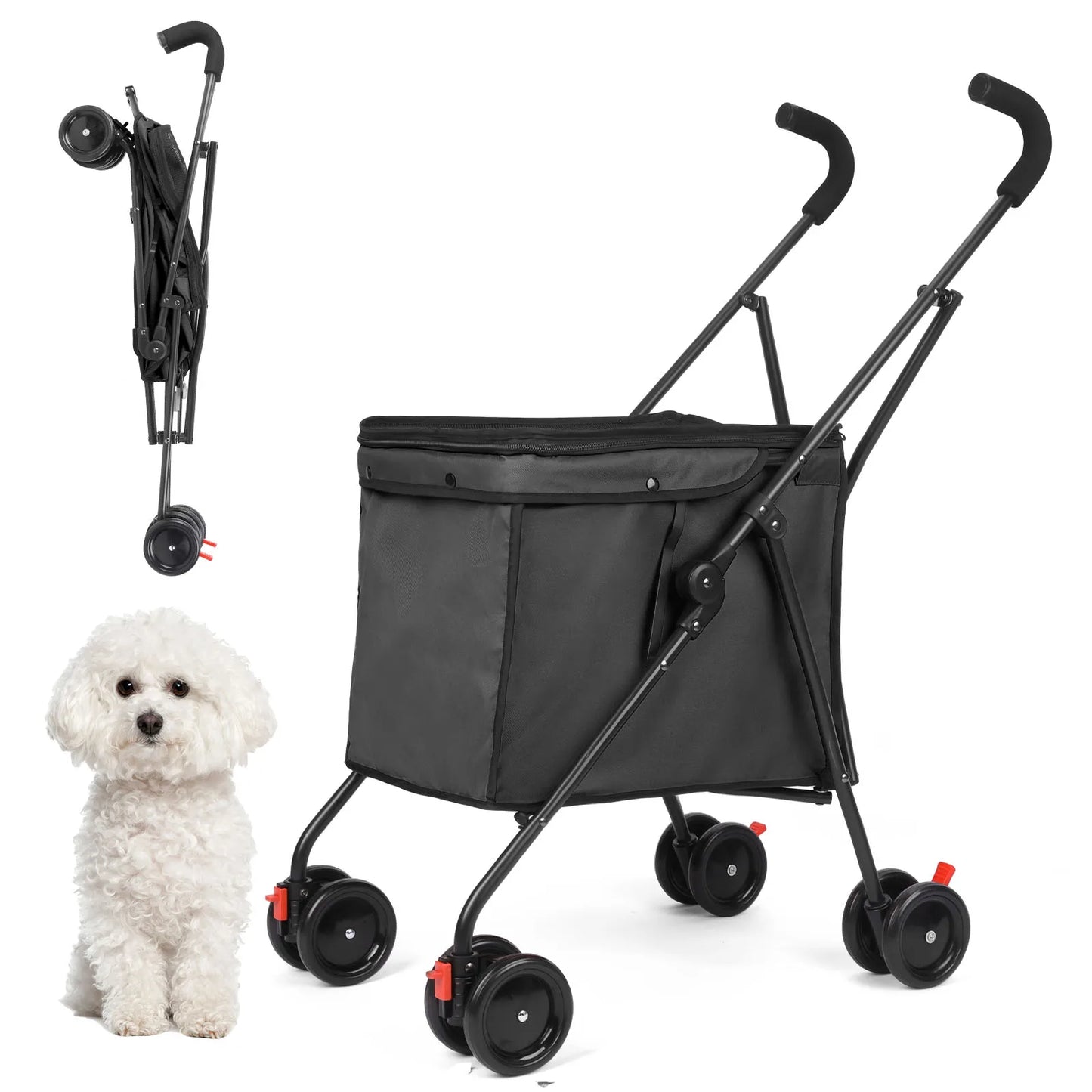 Meet the Wedyvko Shopping Trolley, a compact, pet-friendly stroller that makes your outings effortless.