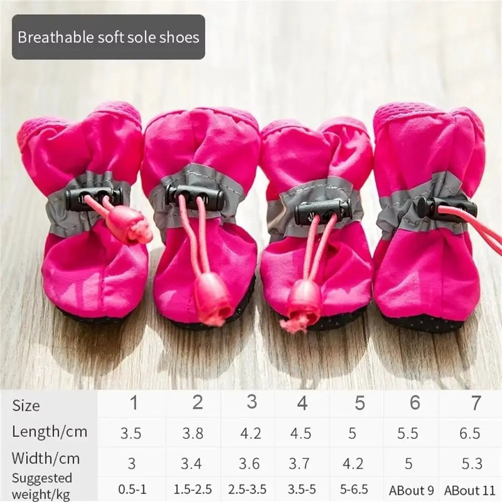 NONECN Waterproof Anti Slip Dog Shoes With Adjustable Drawstring Rain Booties