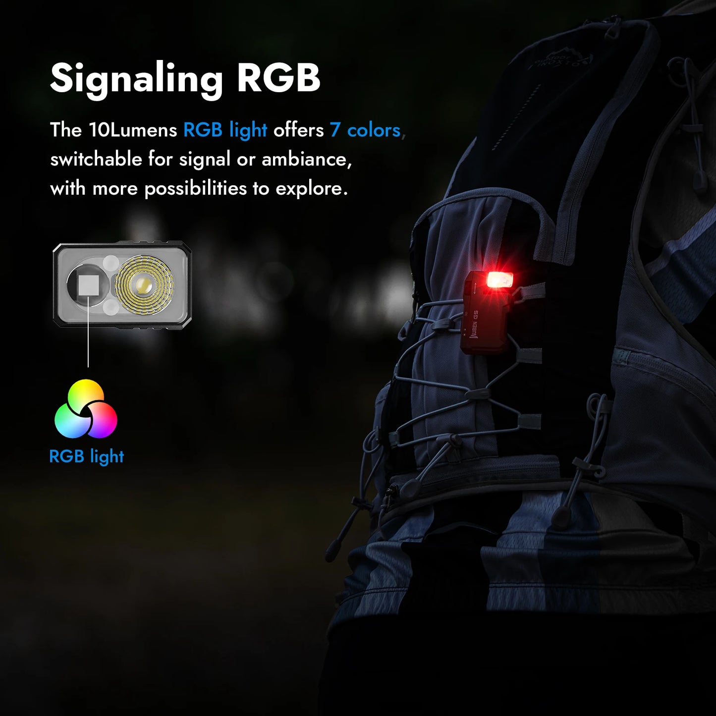WUBEN G5 Rechargeable EDC Flashlight 400 Lumens RGB Dual Light