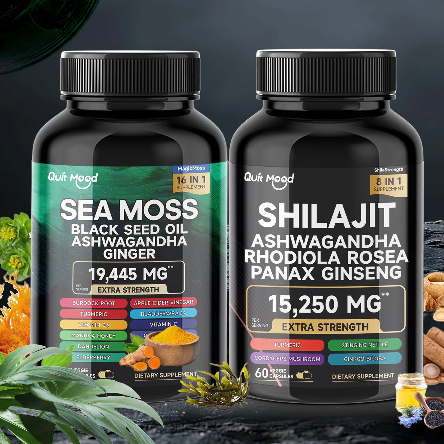 Quit Mood presents a powerful Sea Moss and Shilajit bundle to elevate daily vitality.