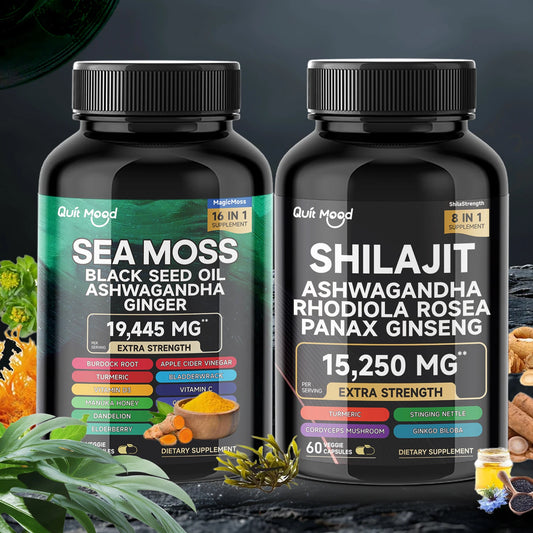 Quit Mood presents a powerful Sea Moss and Shilajit bundle to elevate daily vitality.
