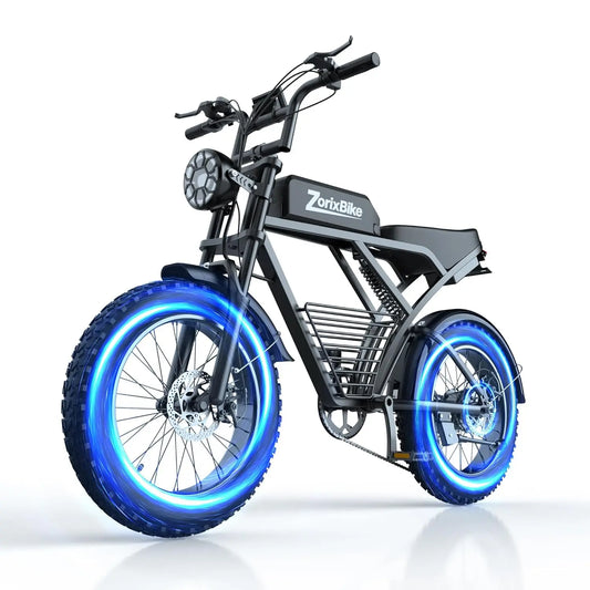 48V 20Ah 1500W Fat Tire Electric Bike 31MPH 80Mi 20x4in 7-Speed UL2849 Off-Road,Customized