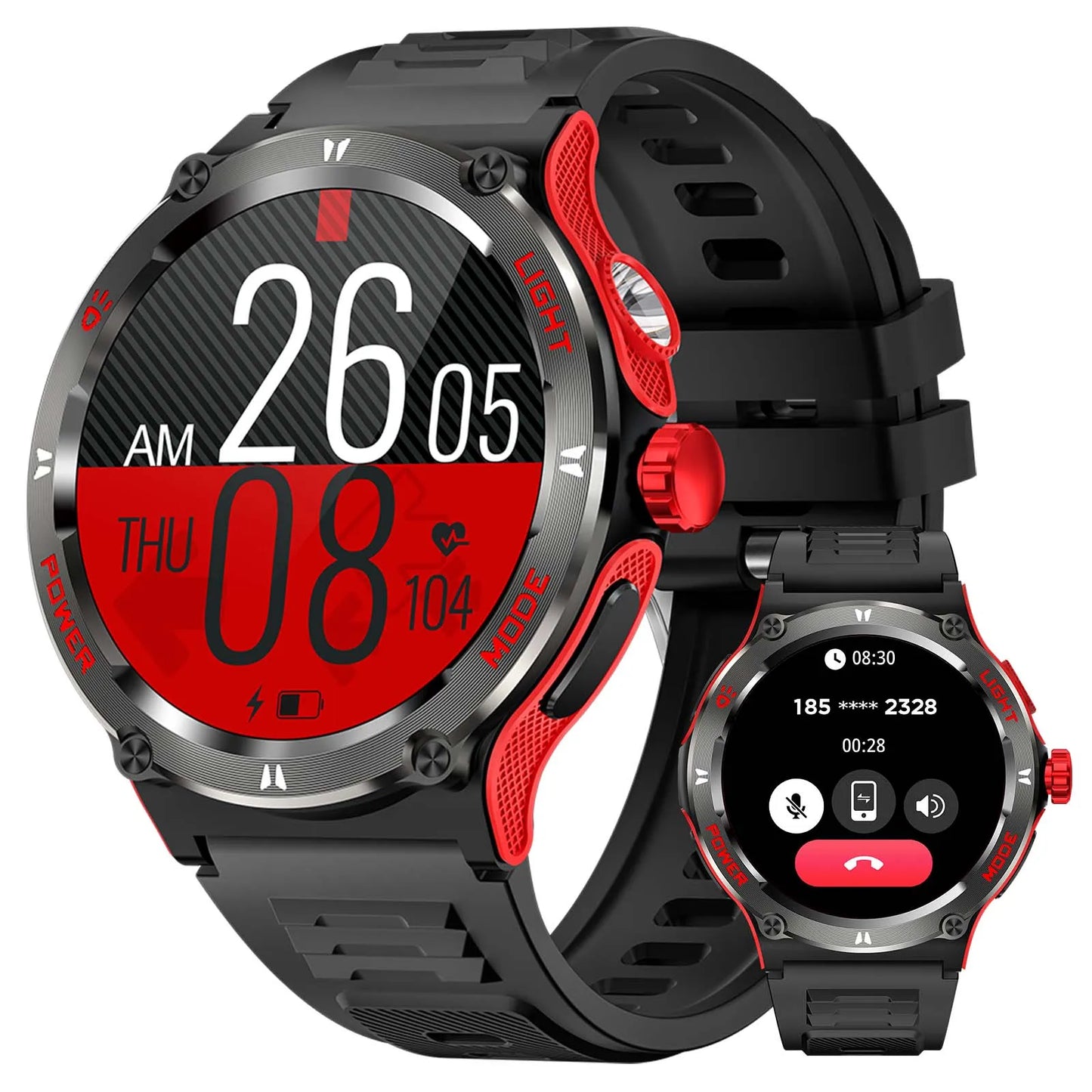 LaNikar Smart Watch KT76 1.53 Inch 3ATM Waterproof Compass Bluetooth Heart Rate