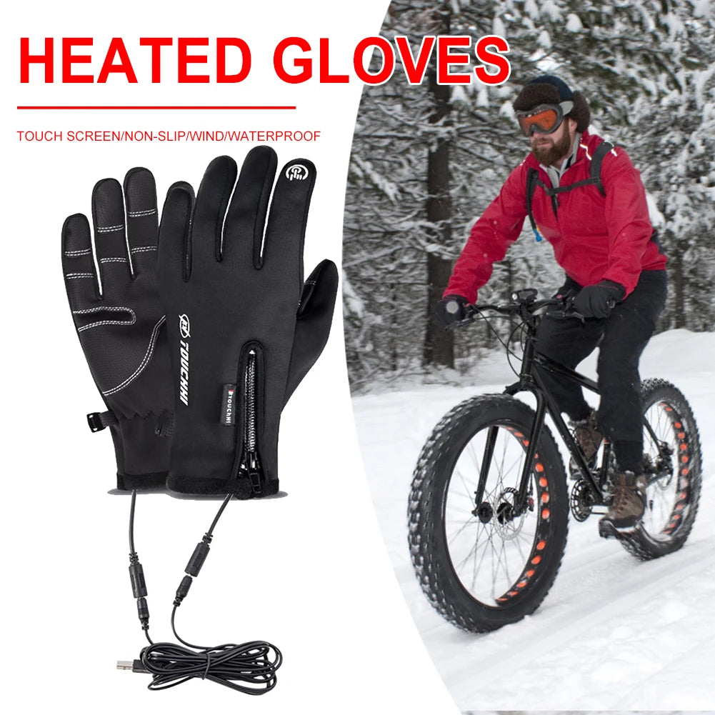APWIKOGERCN USB Heated Touch Screen Gloves Winter Outdoor Activities