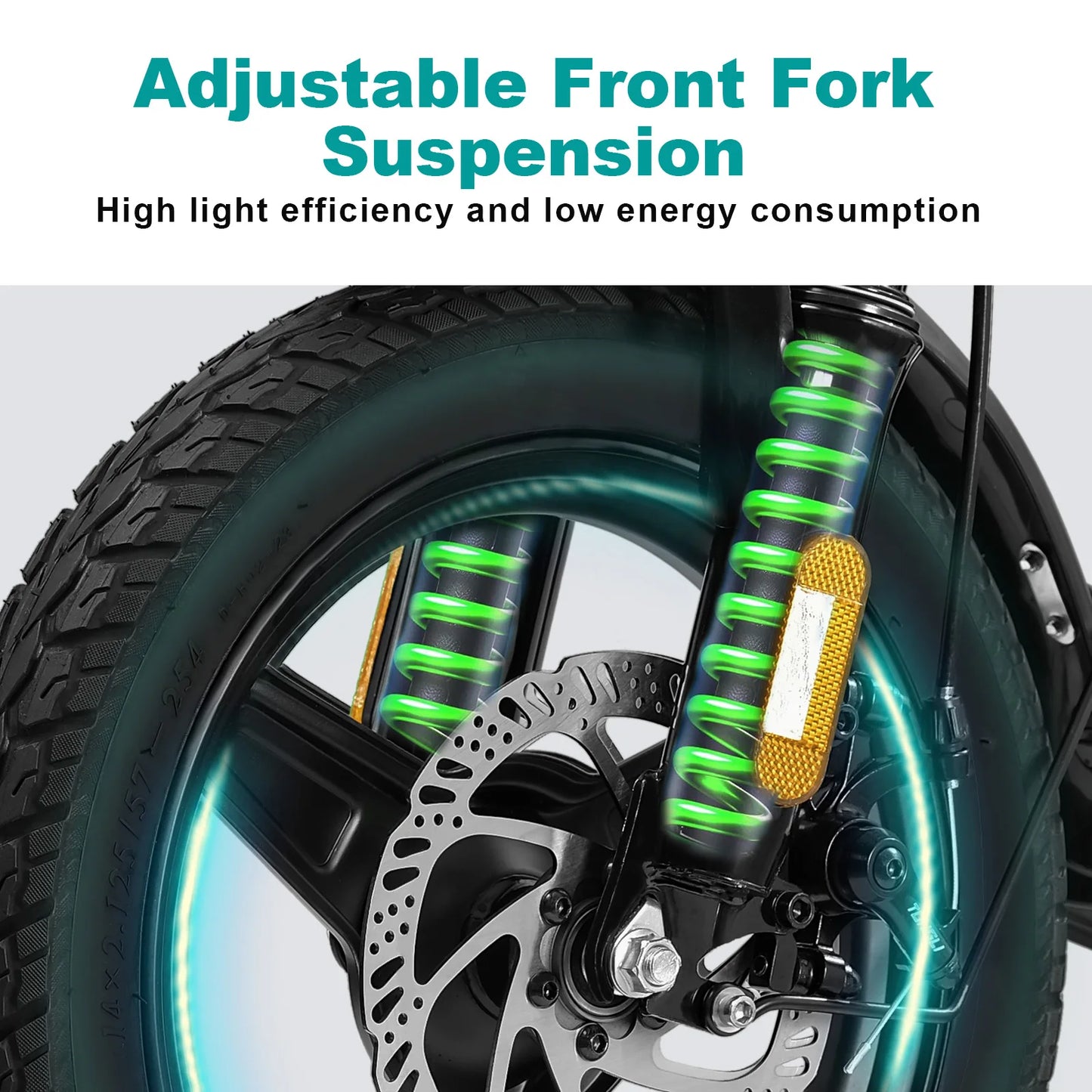 Power through your daily commute with the LELEKUA 14 inch folding electric bike, designed for effortless urban travel and dependable reliability.