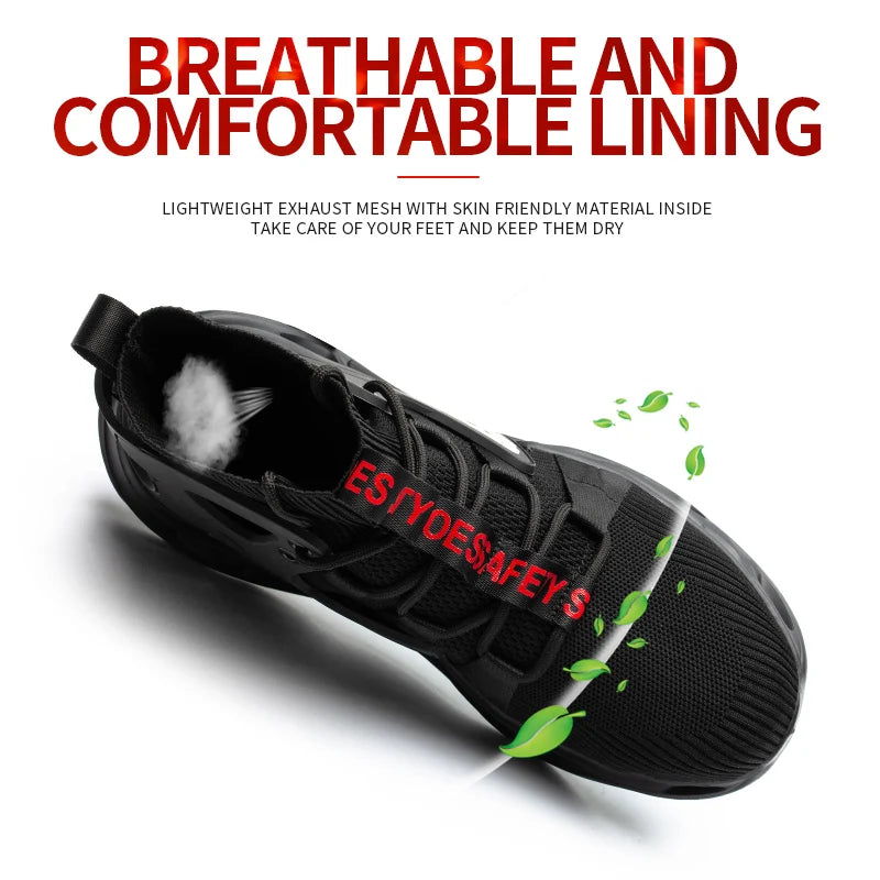 Breathable Anti Smash And Puncture Safety Shoes For Men