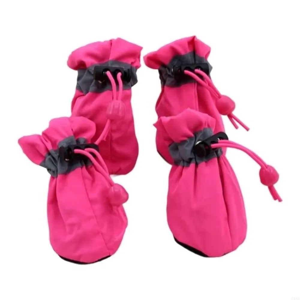 NONECN Waterproof Anti Slip Dog Shoes With Adjustable Drawstring Rain Booties