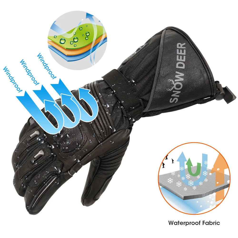 Stay warm and confident on every cold ride with Snow Deer waterproof heated gloves built for snowmobiling, skiing, and winter adventures, no matter the trail, weather, or duration.