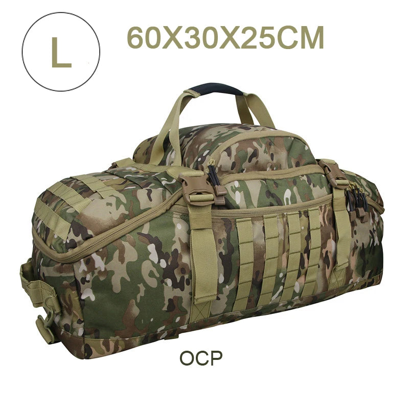 LQARMYCN 3 Way Duffle Bag Large Capacity Waterproof Travel Bag 50x25x20cm