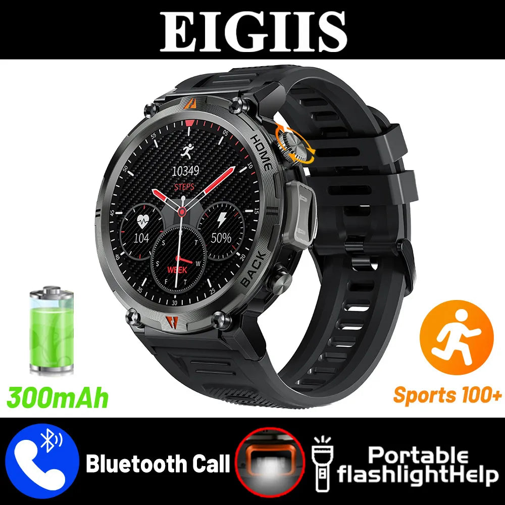 EIGIIS KE3 2025 Bluetooth Call Smartwatch For Men Touch Screen Health Monitor