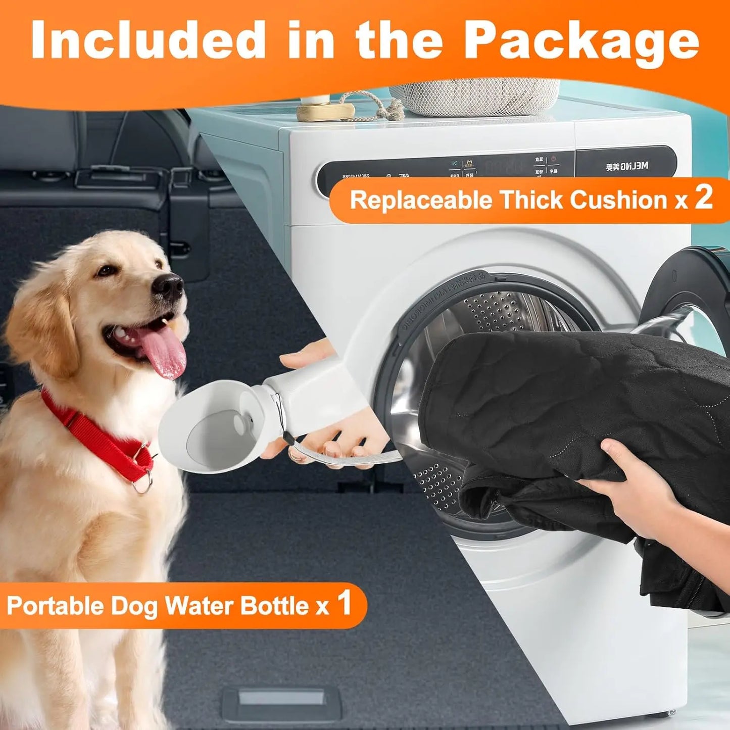 Protect your car and pamper your pup with Wedyvko's foldable, waterproof dog car seat hammock, the smart travel companion for messy rides.